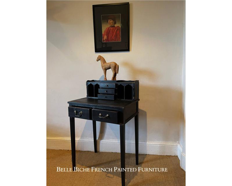 Mid-Century, Bijou Bonheur du Jour in 'Parisian Noir'