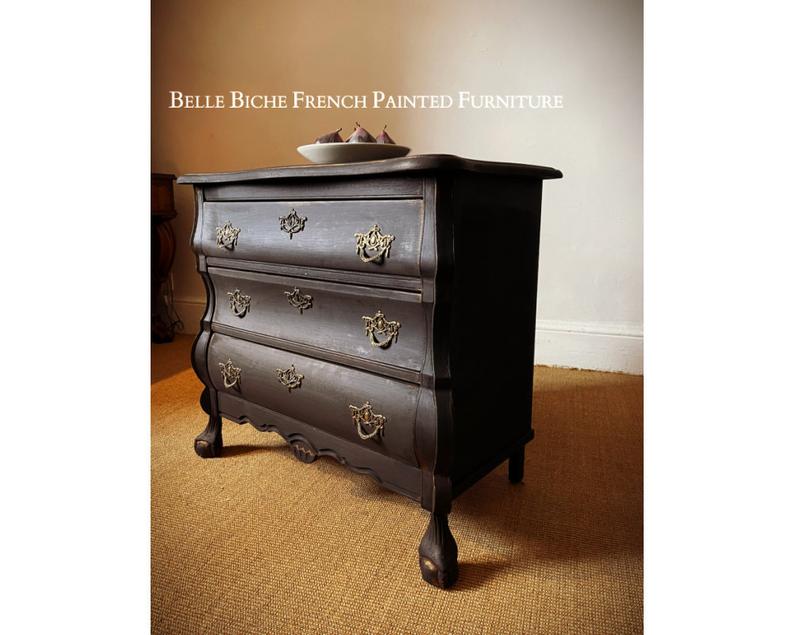 Original French Oak Bombe Commode Chest