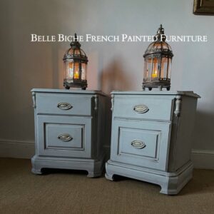 Pair of Bedside cabinets, Finished in Gustavian Grey