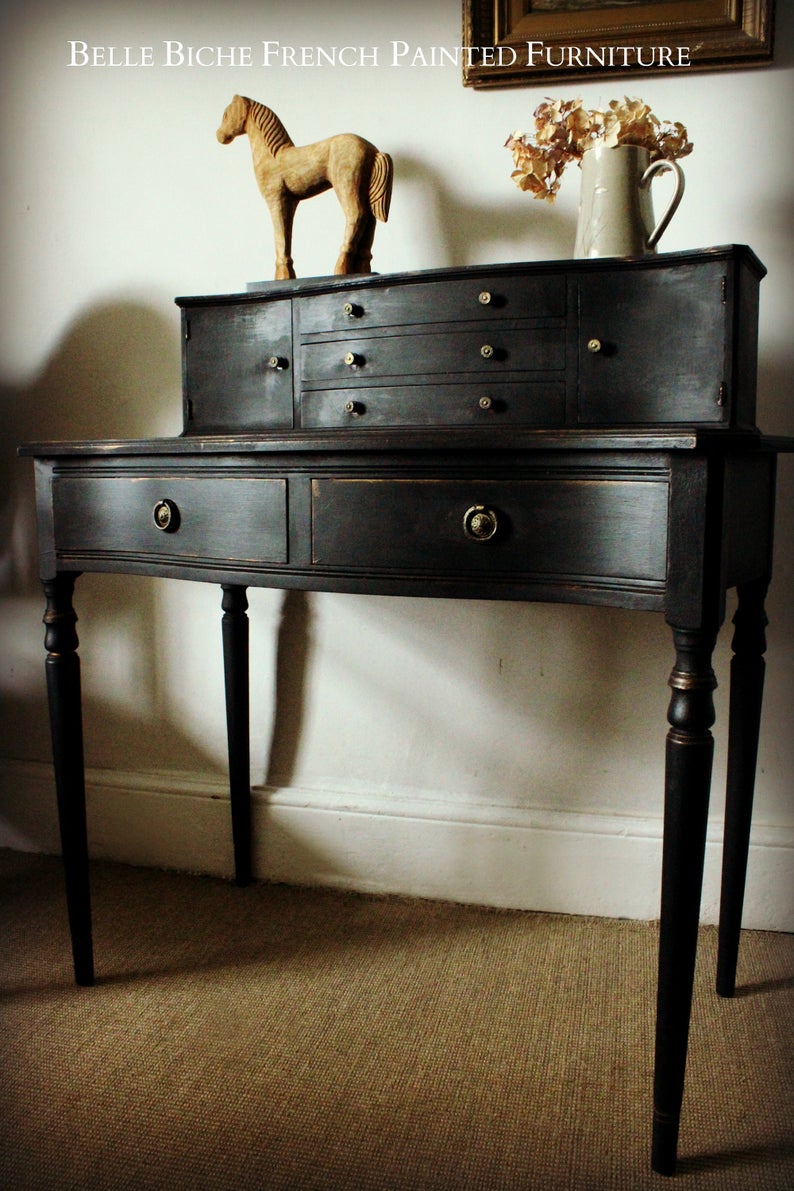 Exquisite 'Parisian Noire' Mid-Century, Bonheur du Jour