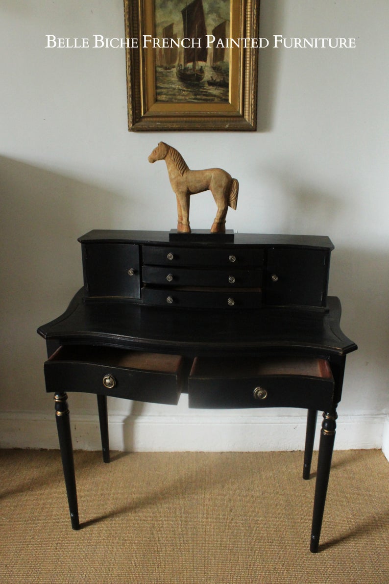 Exquisite 'Parisian Noire' Mid-Century, Bonheur du Jour