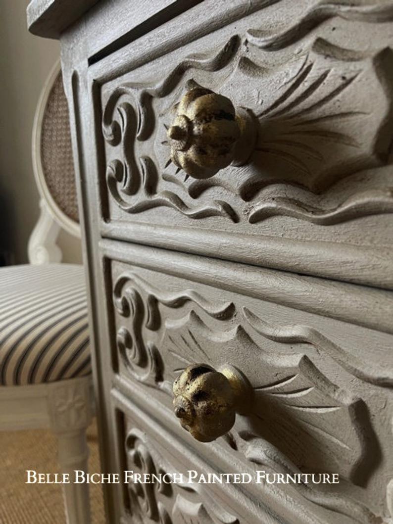 French Provincial Four Drawer Chest Commode