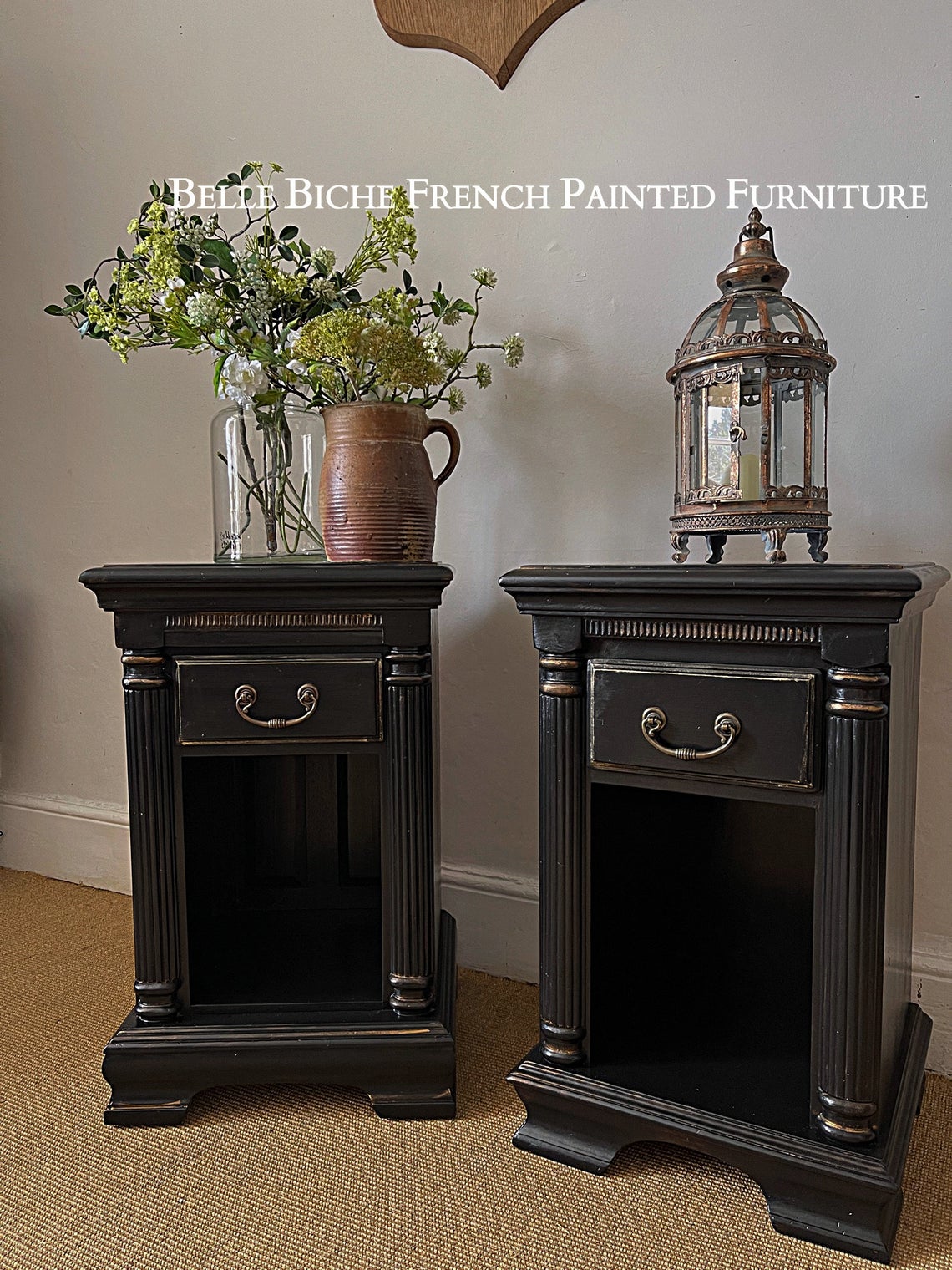 Exquisite Neoclassical Style Set of Parisian Noir Nightstands | Belle ...