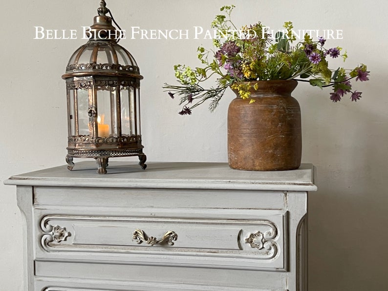 Original Provincial French Three Drawer Commode Chest