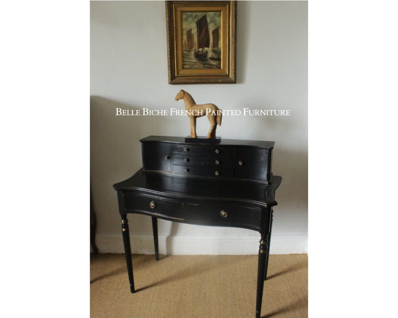 Exquisite 'Parisian Noire' Mid-Century, Bonheur du Jour