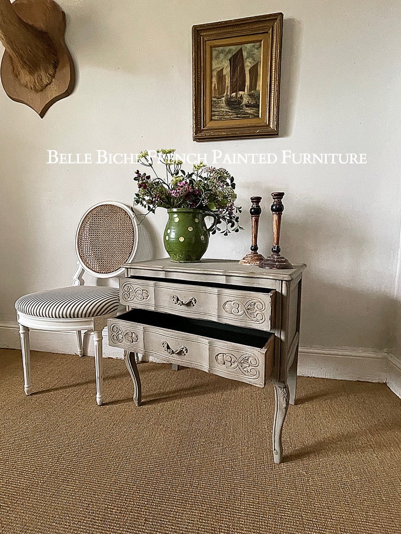 Original French Two Drawer Chest Commode
