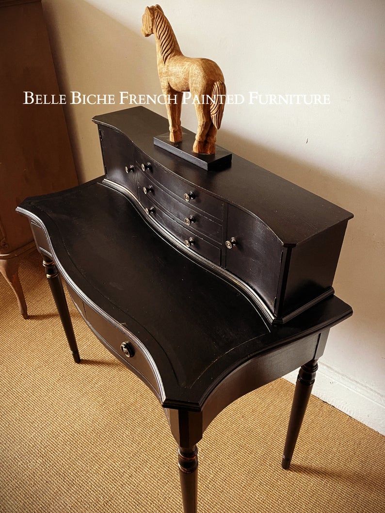 Exquisite 'Parisian Noire' Mid-Century, Bonheur du Jour