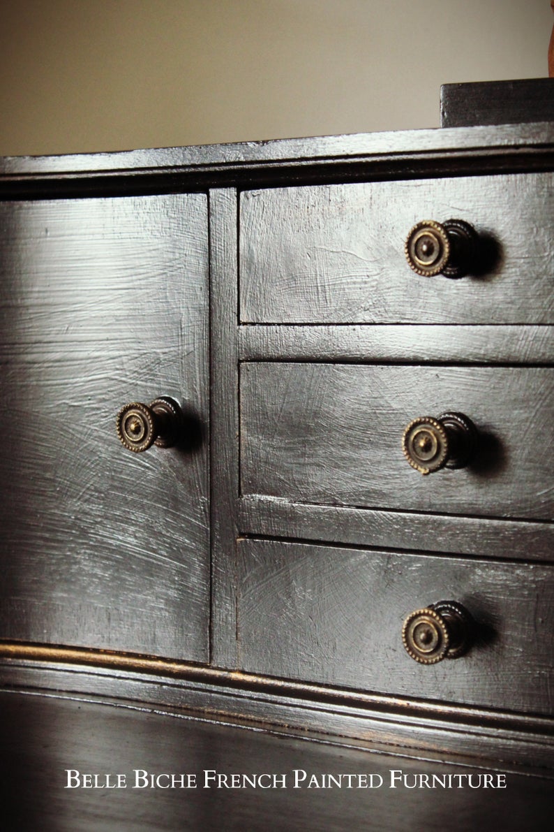 Exquisite 'Parisian Noire' Mid-Century, Bonheur du Jour