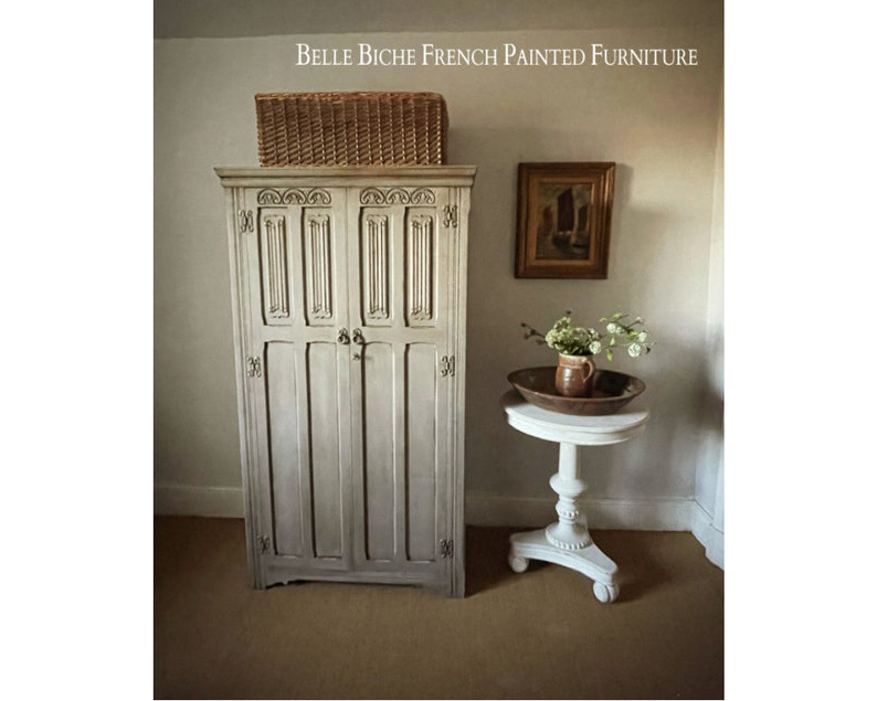 Late Edwardian 'French Ash Grey' Bijou Wardrobe Late Edwardian 'French Ash Grey' Bijou Wardrobe