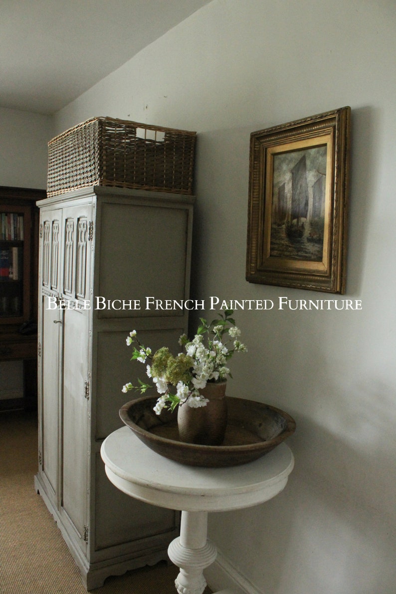 Late Edwardian 'French Ash Grey' Bijou Wardrobe Late Edwardian 'French Ash Grey' Bijou Wardrobe