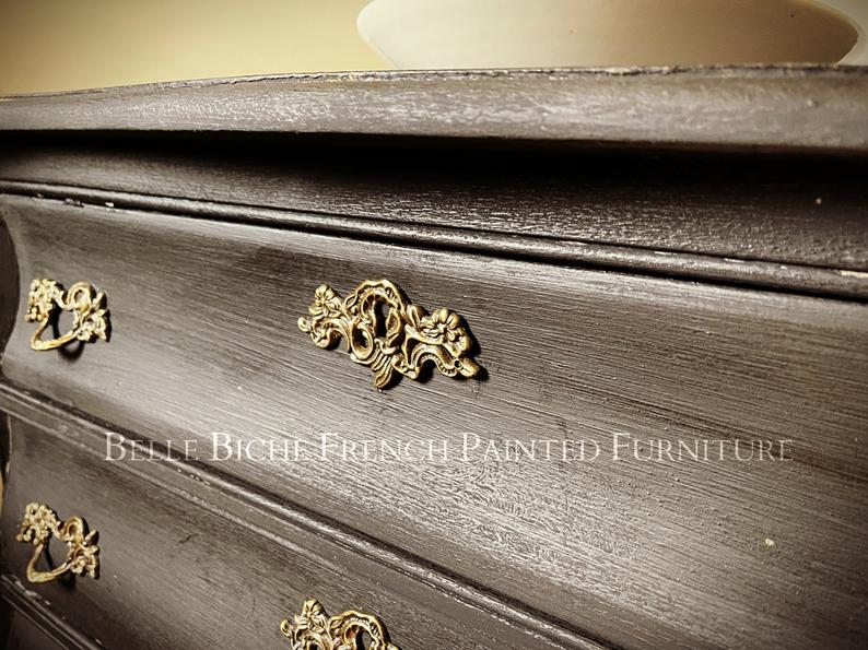 French Oak Bombe Commode Chest