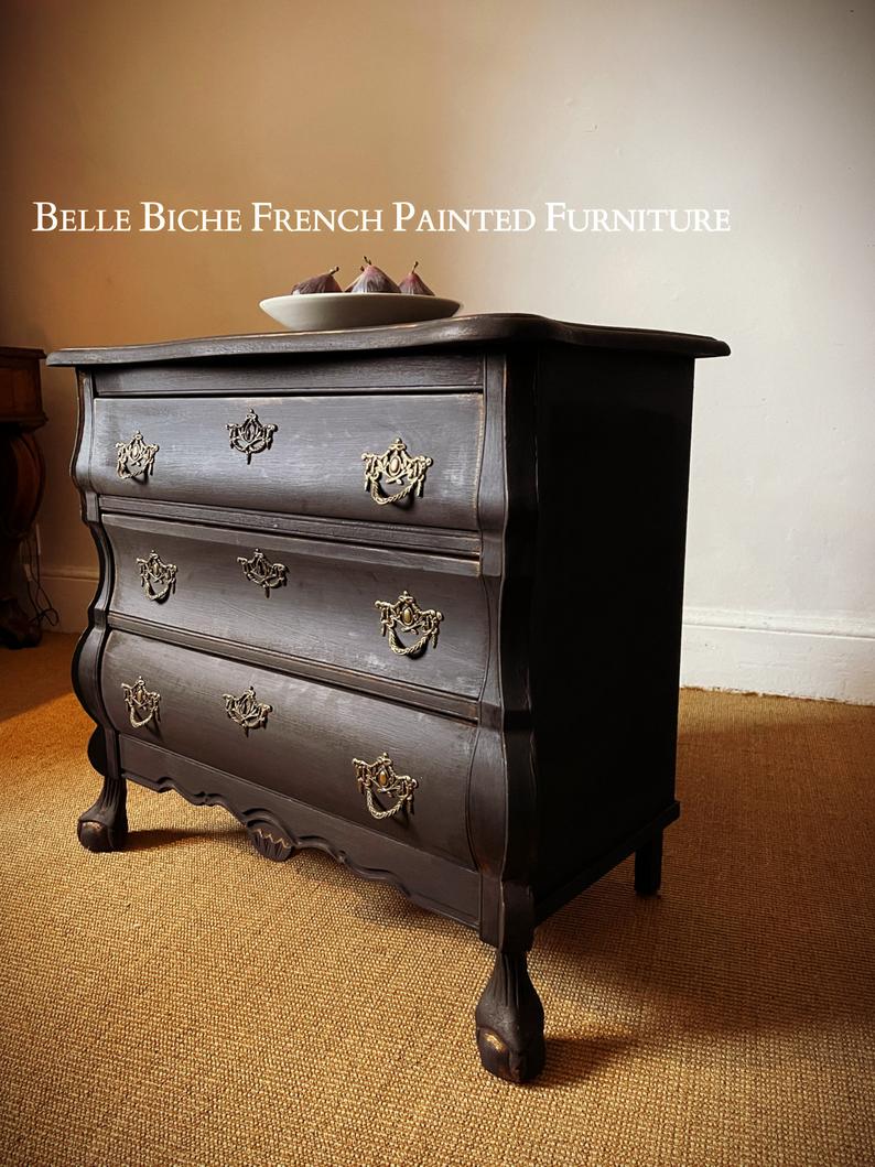 French Oak Bombe Commode Chest