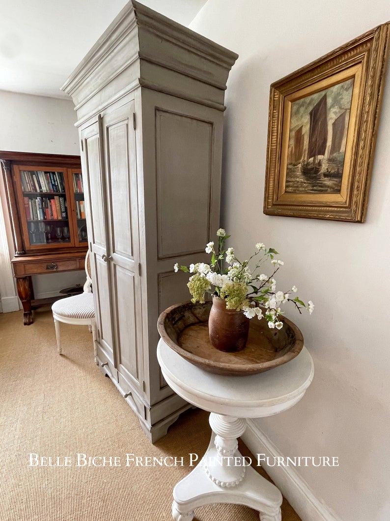 Rustic 'French Ash Grey' Handsome Two Door Wardrobe