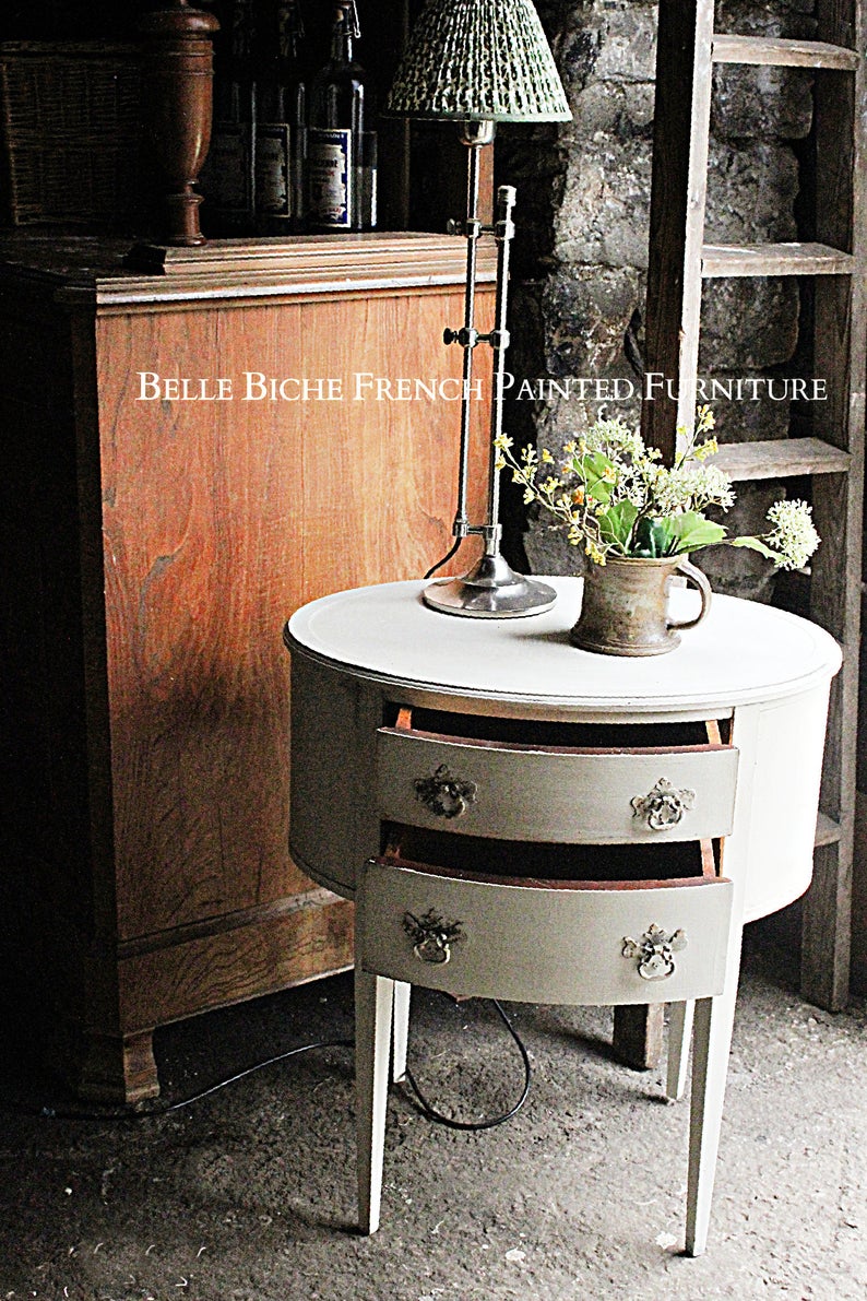 George III Style Two Drawer Oval Side Table