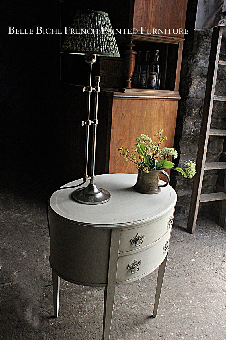 George III Style Two Drawer Oval Side Table