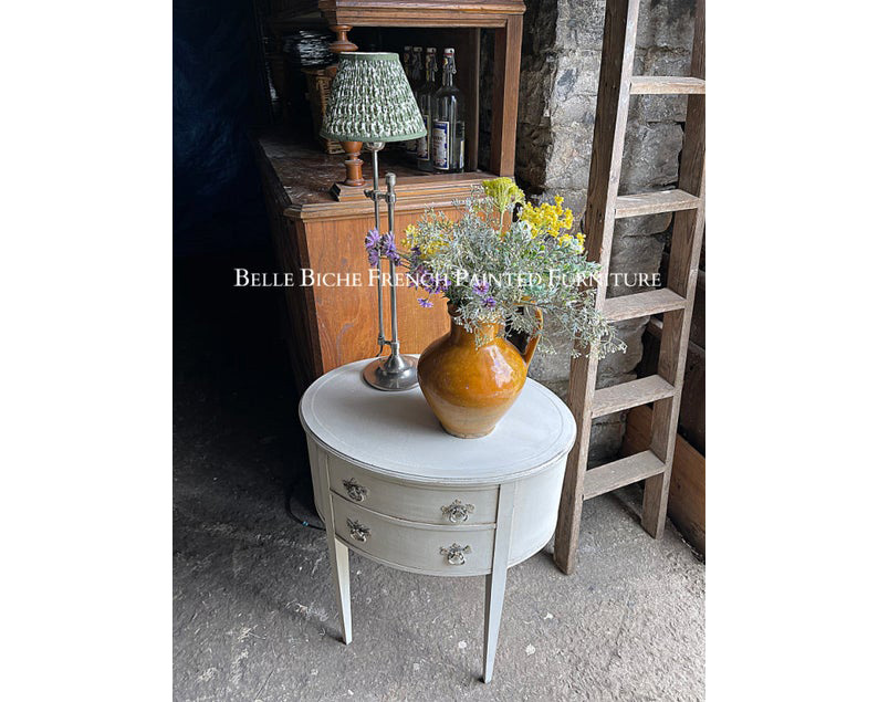 George III Style Two Drawer Oval Side Table