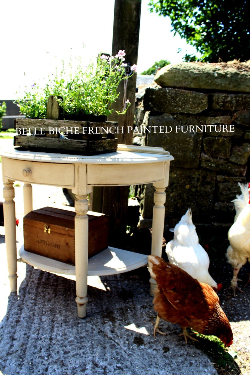 Gustavian Style Demi Lune Side Table