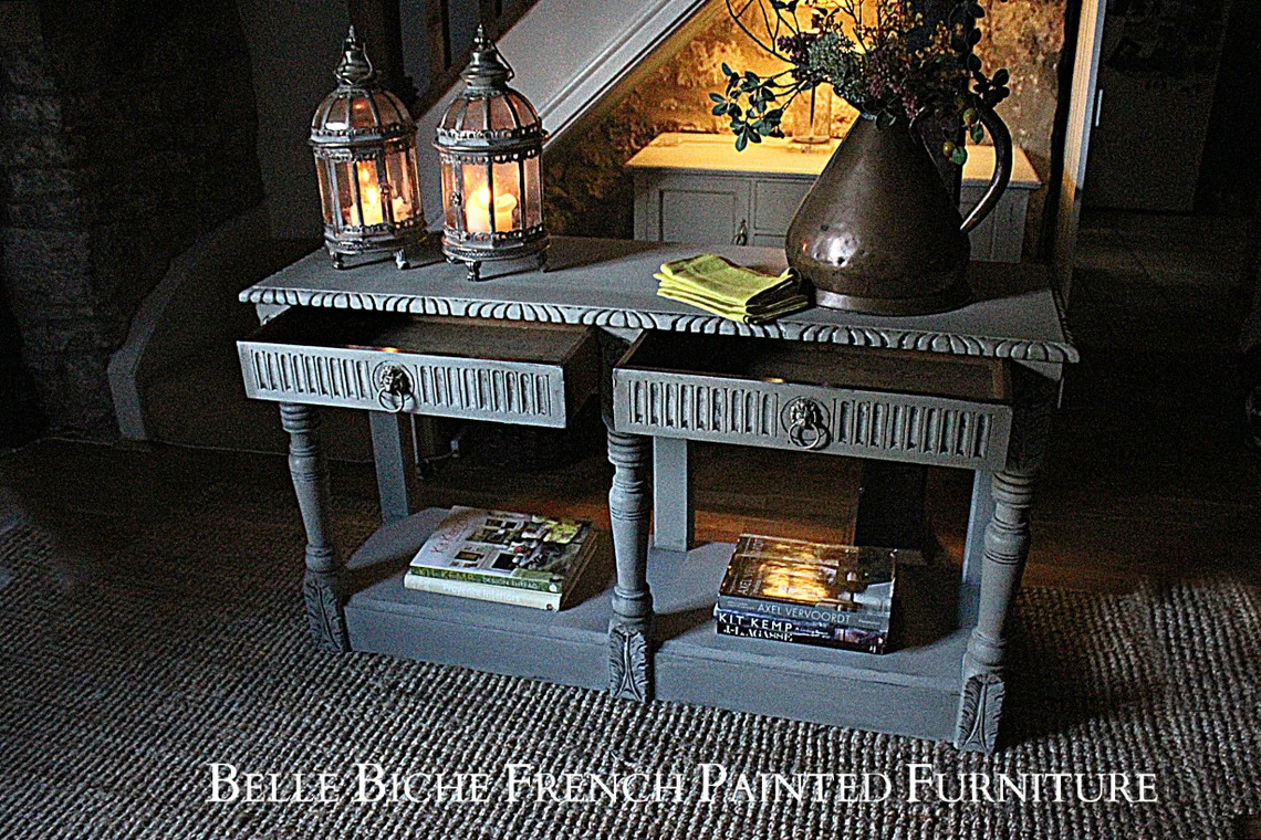 Antique Carved Oak Two Tier Table