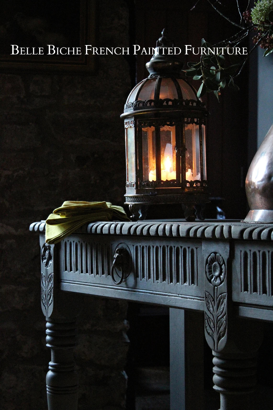 Antique Carved Oak Two Tier Table