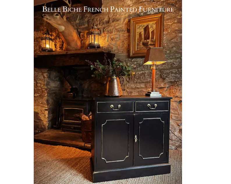 Bijou Parisian Noir - Boho 2-Door Side Cabinet