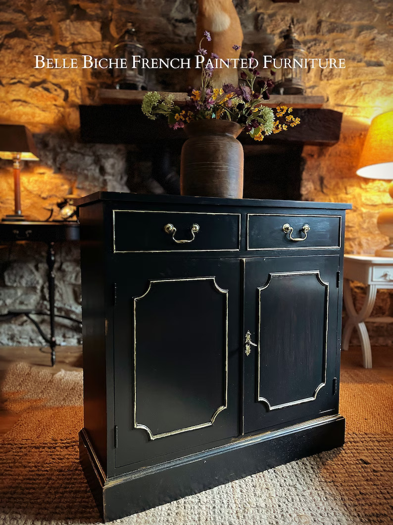 Bijou Parisian Noir - Boho 2-Door Side Cabinet