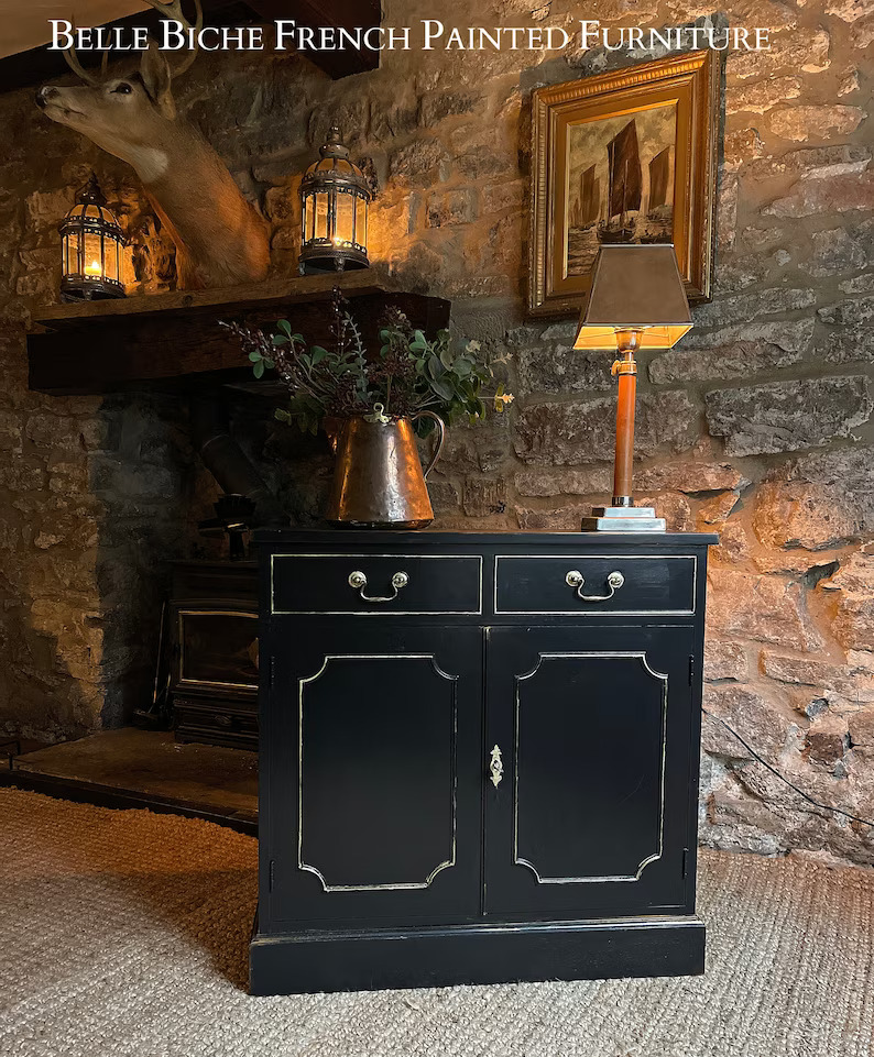 Bijou Parisian Noir - Boho 2-Door Side Cabinet