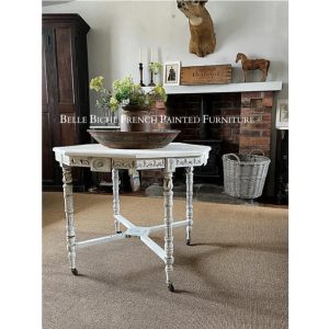 Ornate C. 19th Victorian Hexagonal Pedestal Centre Table