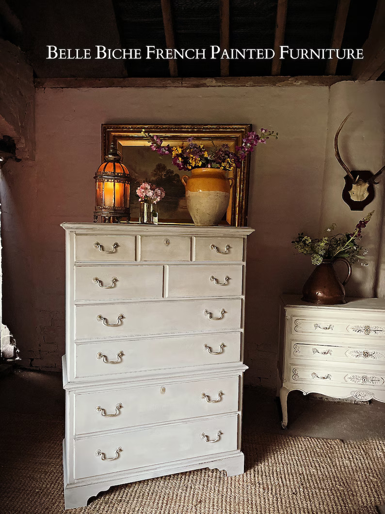 Gustavian Grey 6-Drawer Tallboy Chest