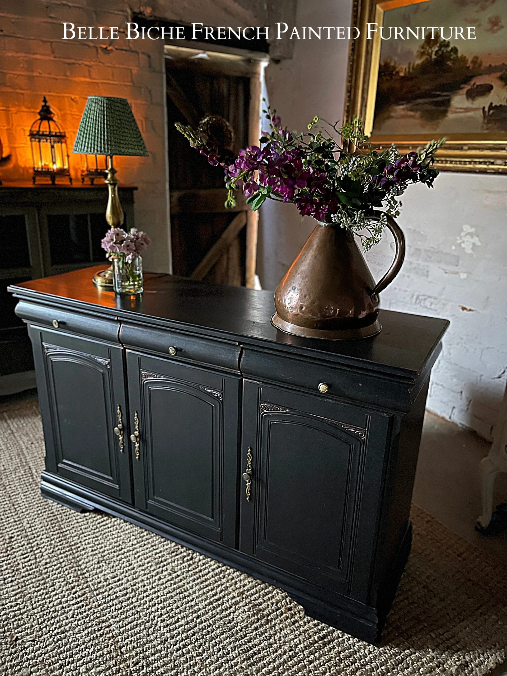 Parisian Noir Three Door Sideboard