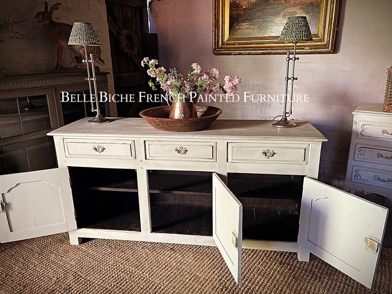Solid Oak Provincial Three Door Sideboard