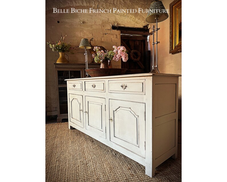 Solid Oak Provincial Three Door Sideboard