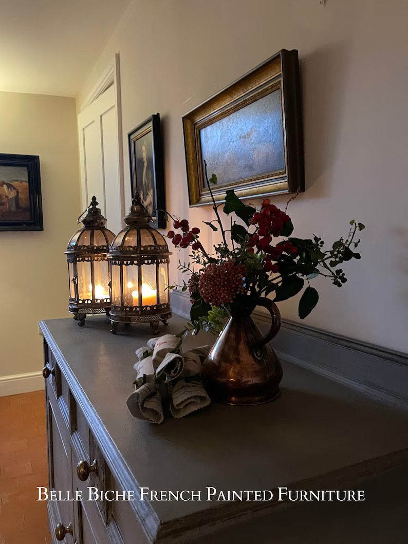 French Ash Grey 2-Door Oak Sideboard