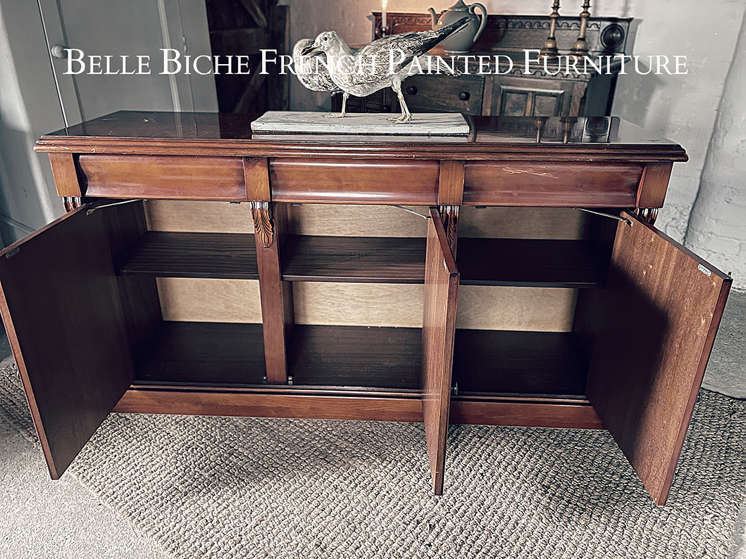 Spacious Colonial Style 3-Door Mahogany Sideboard Server