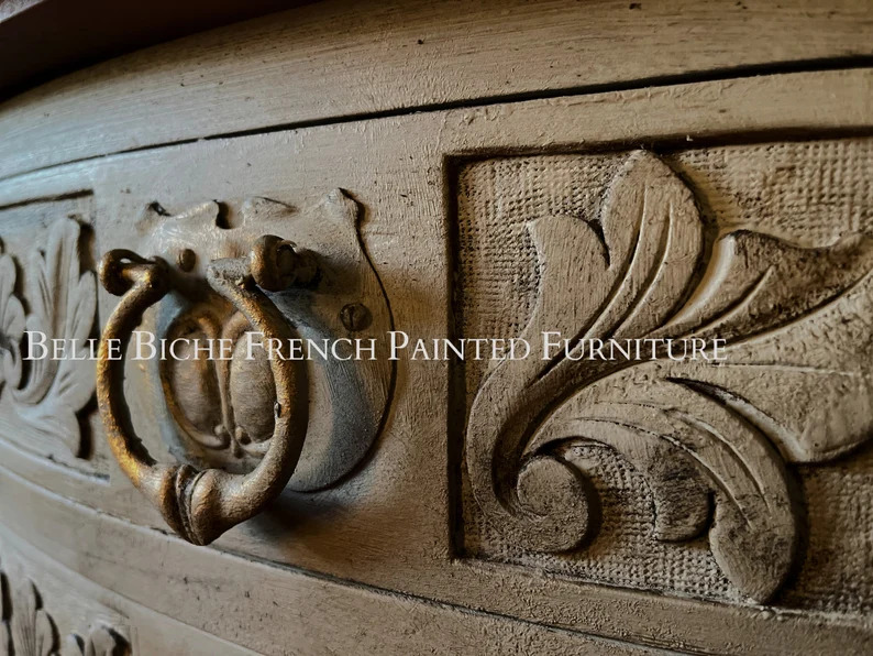 Edwardian 'French Ash Grey' Elegant Bow Fronted Sideboard