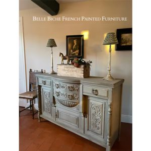 Edwardian 'French Ash Grey' Elegant Bow Fronted Sideboard