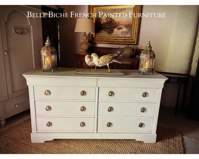 Original French Large 8-Drawer Chest Commode