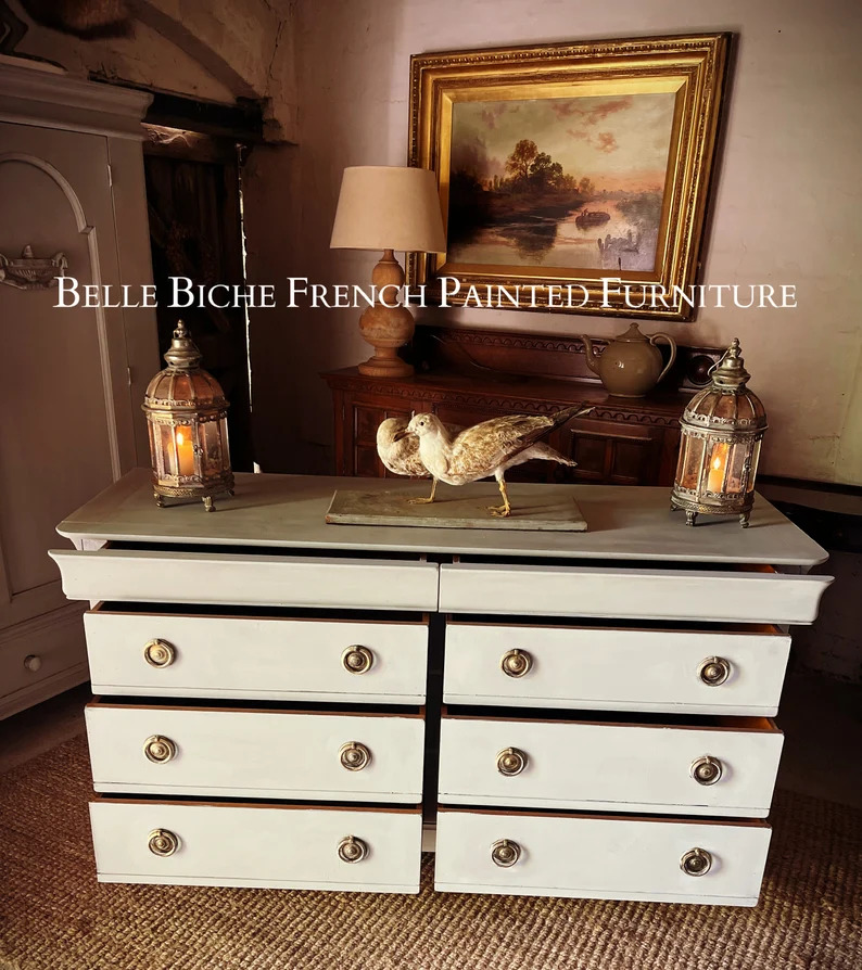 Original French Large 8-Drawer Chest Commode