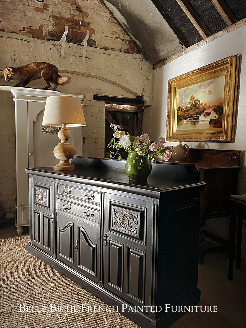 Edwardian Richly Carved Sideboard Server