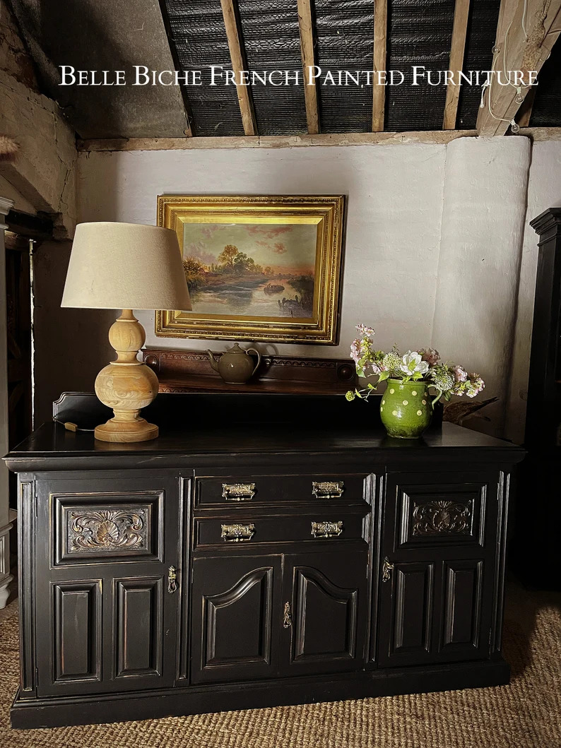 Edwardian Richly Carved Sideboard Server