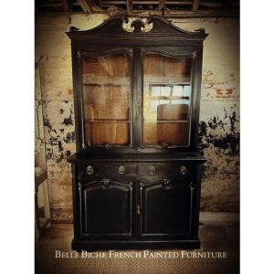 Swan Neck Pediment Glazed Vitrine