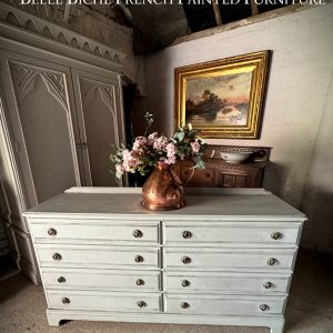 8 Drawer French Ash Grey Commode Chest of Drawers