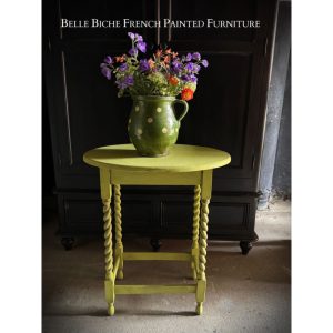 Antique Edwardian Oval Side Table in Green