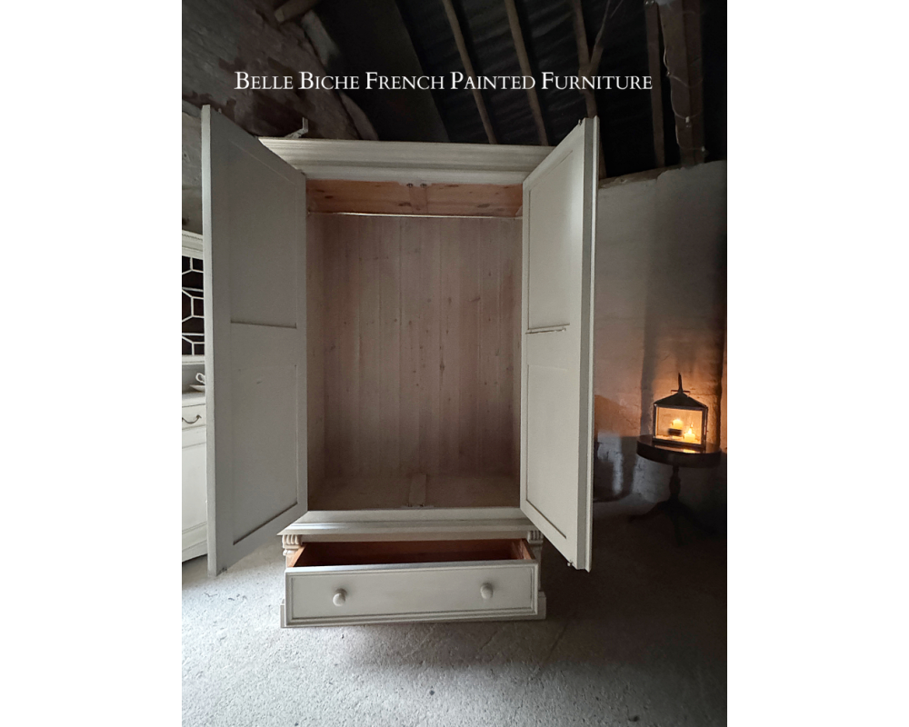 Handsome Provincial Style Solid Pine Double Wardrobe