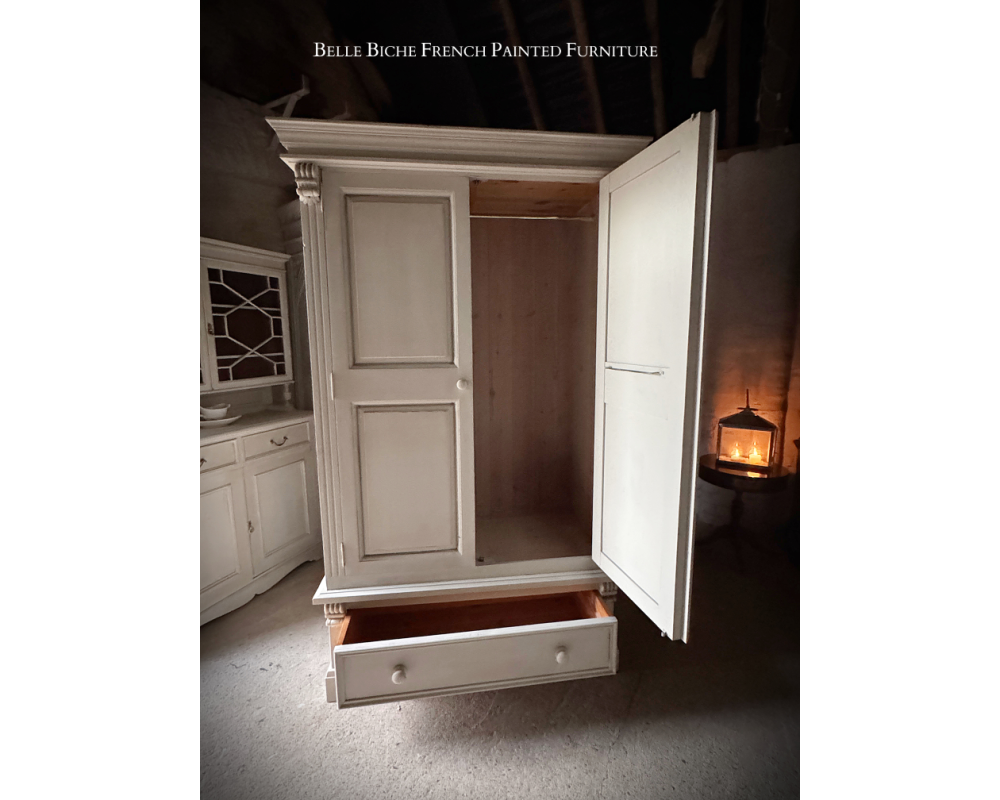 Handsome Provincial Style Solid Pine Double Wardrobe