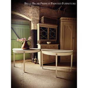 Chalk Grey Demi Lune Side Table