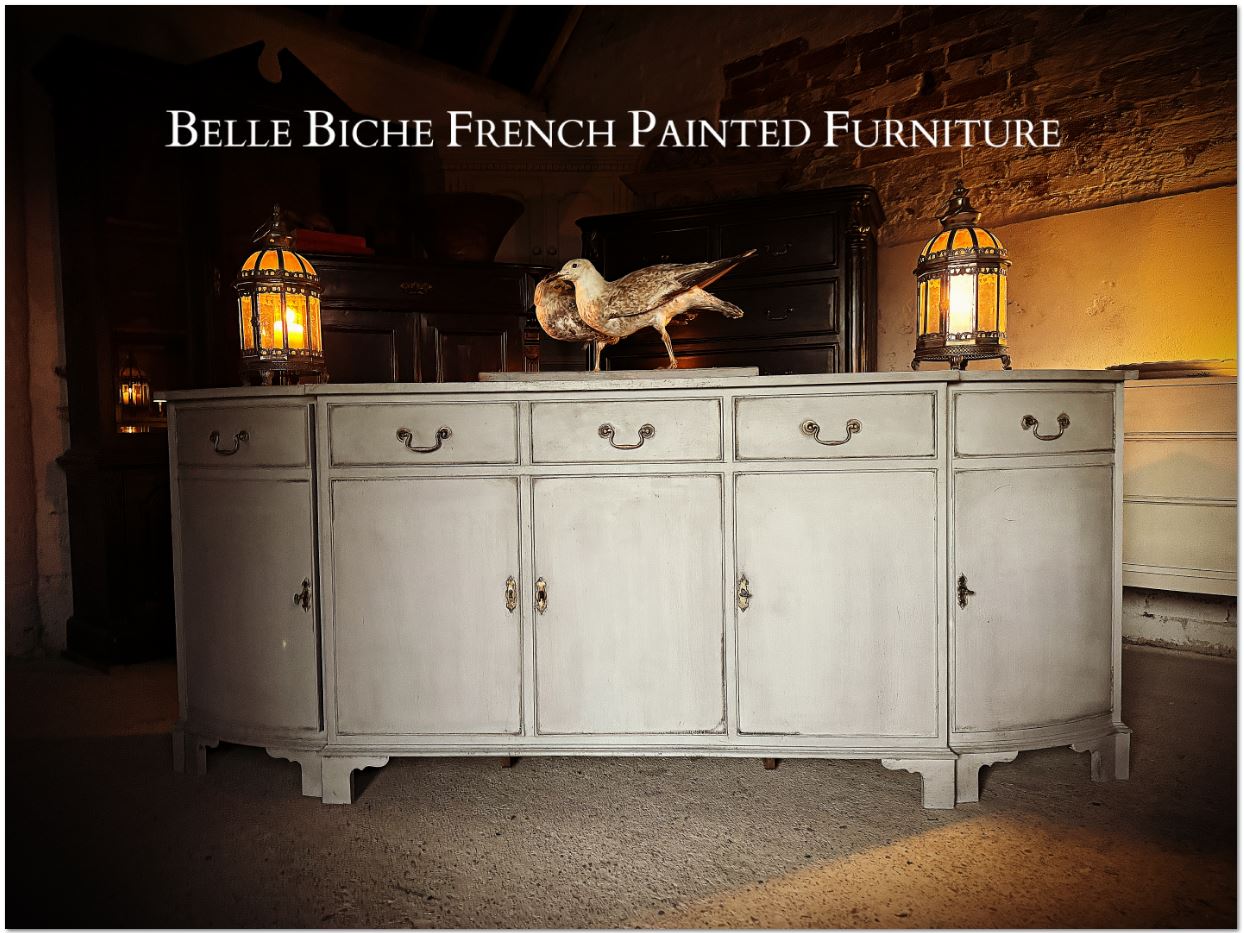 5-Door Reproduction George III Slim Line Bow Breakfront Sideboard Server