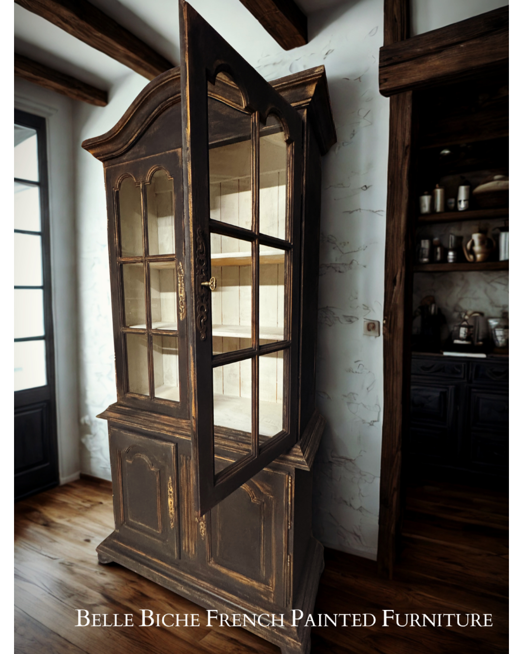 Original French Glazed Bonnet Top Dresser