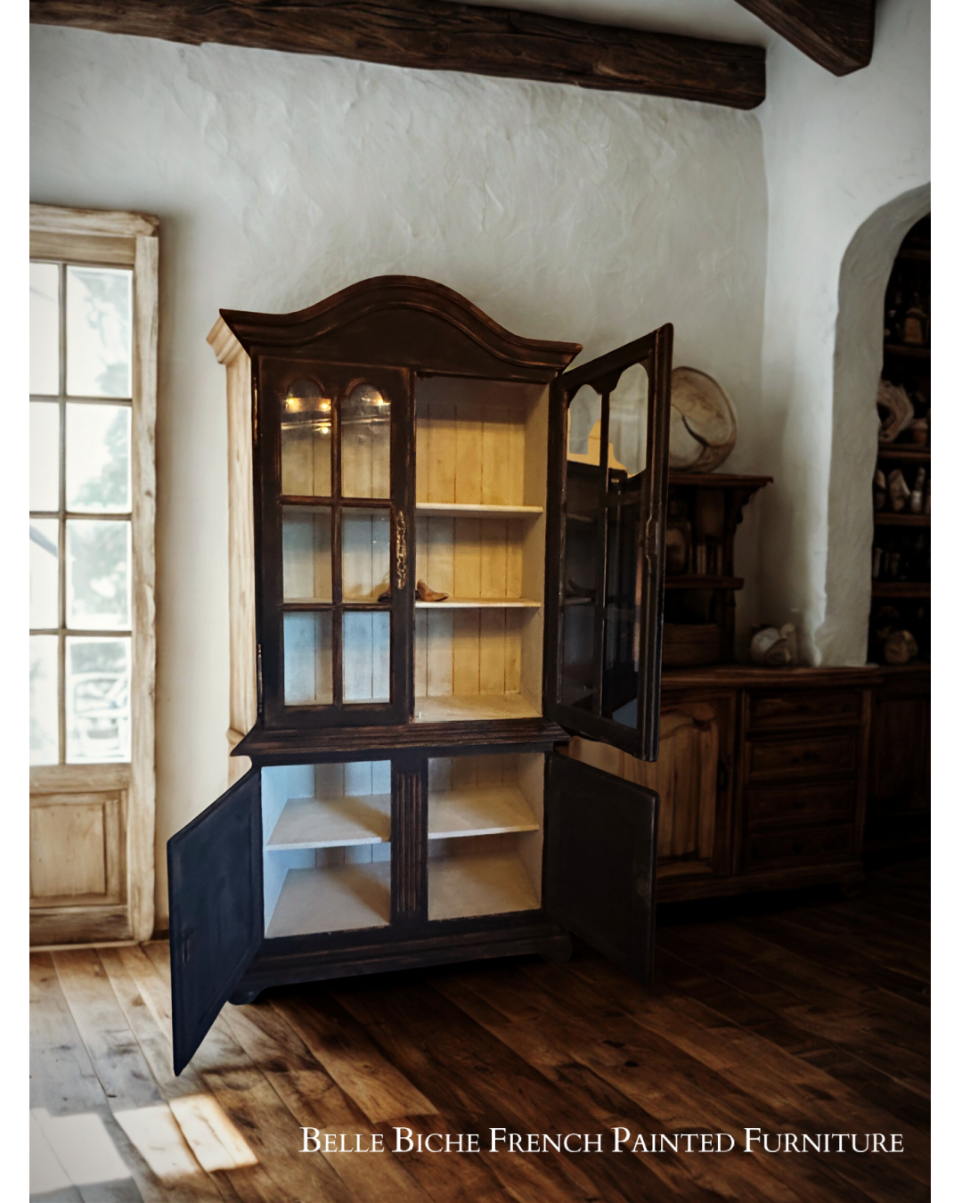 Original French Glazed Bonnet Top Dresser