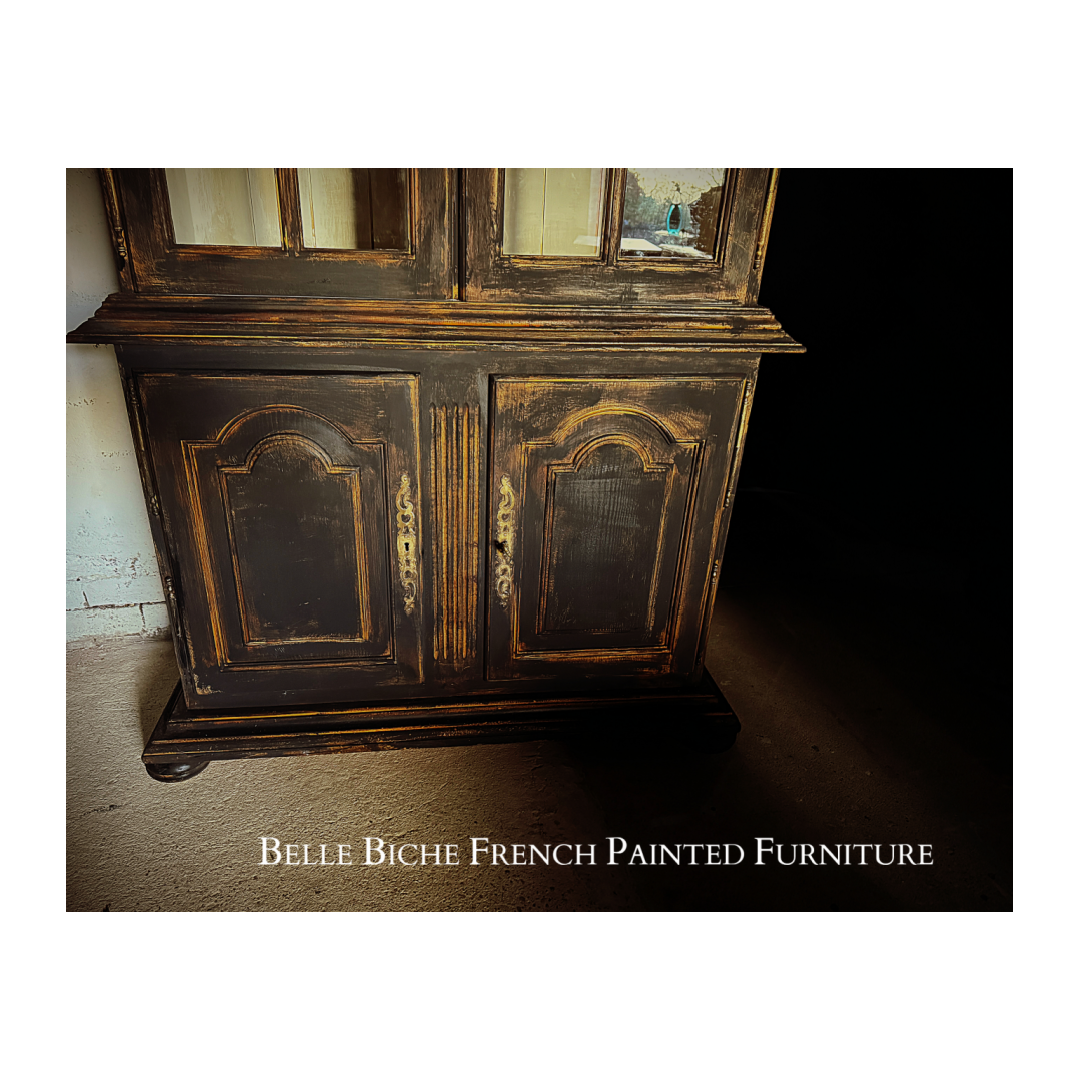 Original French Glazed Bonnet Top Dresser