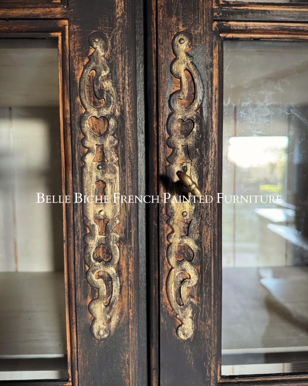 Original French Glazed Bonnet Top Dresser